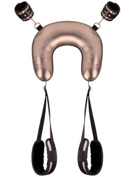 Bondage postroj s polštářem Rosy Gold – Bondage sady a postroje s pouty