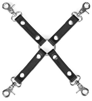 Poutací kříž z recyklované kůže Black Bond – Pouta na ruce