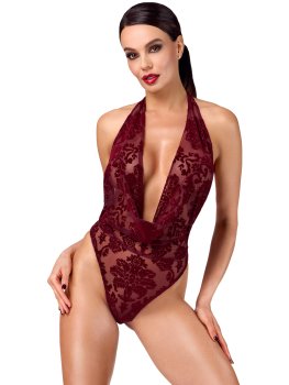 Body s květinovým sametovým potiskem NOIR – Sexy dámská body