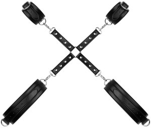BDSM kříž s pouty na ruce a stehna Bedroom Fantasies – Bondage sady a postroje s pouty