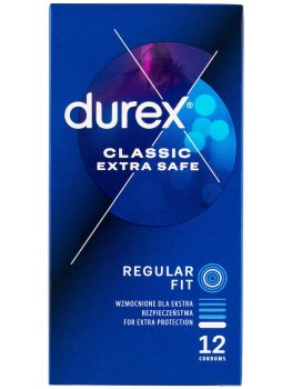 Zesílené kondomy Durex Classic Extra Safe, 12 ks – Zesílené, anální kondomy