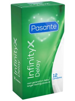 Znecitlivující kondomy Pasante Infinity X, 12 ks – Znecitlivující kondomy na oddálení ejakulace