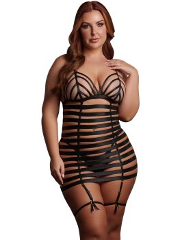 Páskové minišaty s podvazky Lola, queen size – Sexy šaty do ložnice