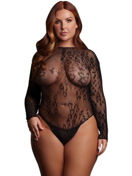 Síťované body s leopardím vzorem Roxy, queen size – Sexy dámská body