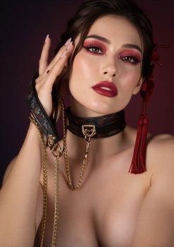 BDSM obojek s vodítkem Geisha – BDSM obojky